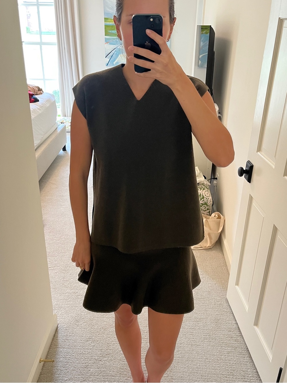 Zara Brown Sweater Skirt Set